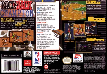 NBA Live 96 (USA) box cover back